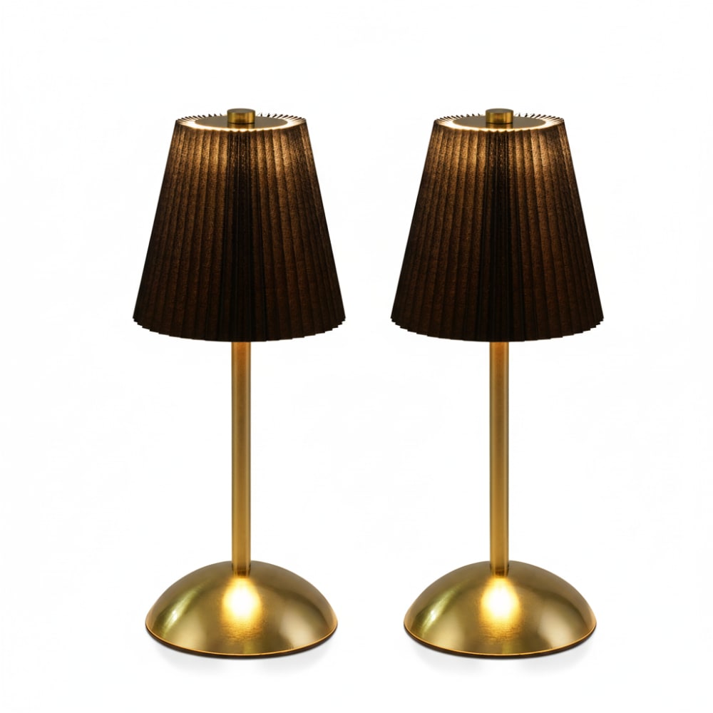 Lampe de table fer noir 11.5x11.5x30cm led lot de 2