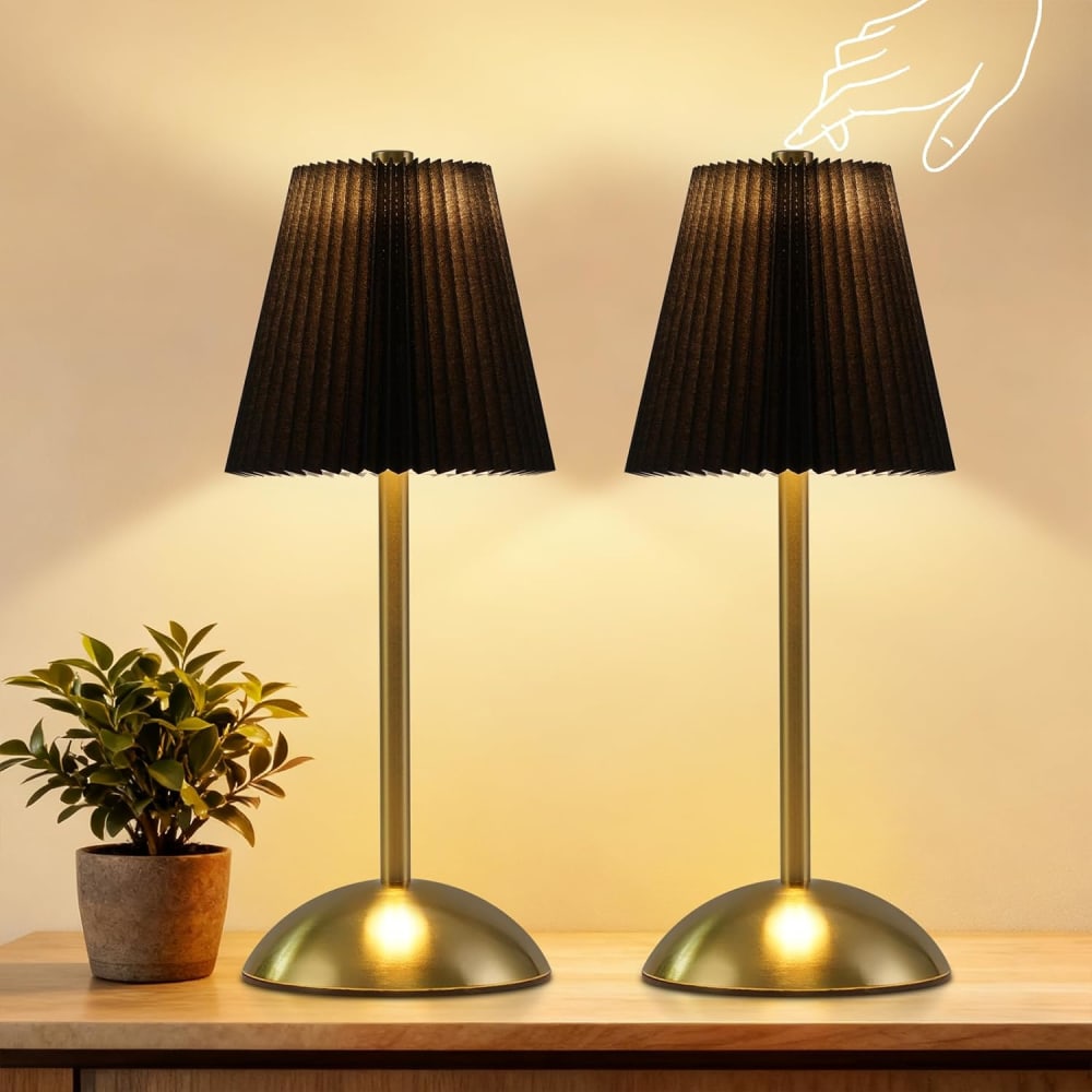 Lampe de table fer noir 11.5x11.5x30cm led lot de 2 — vue 3