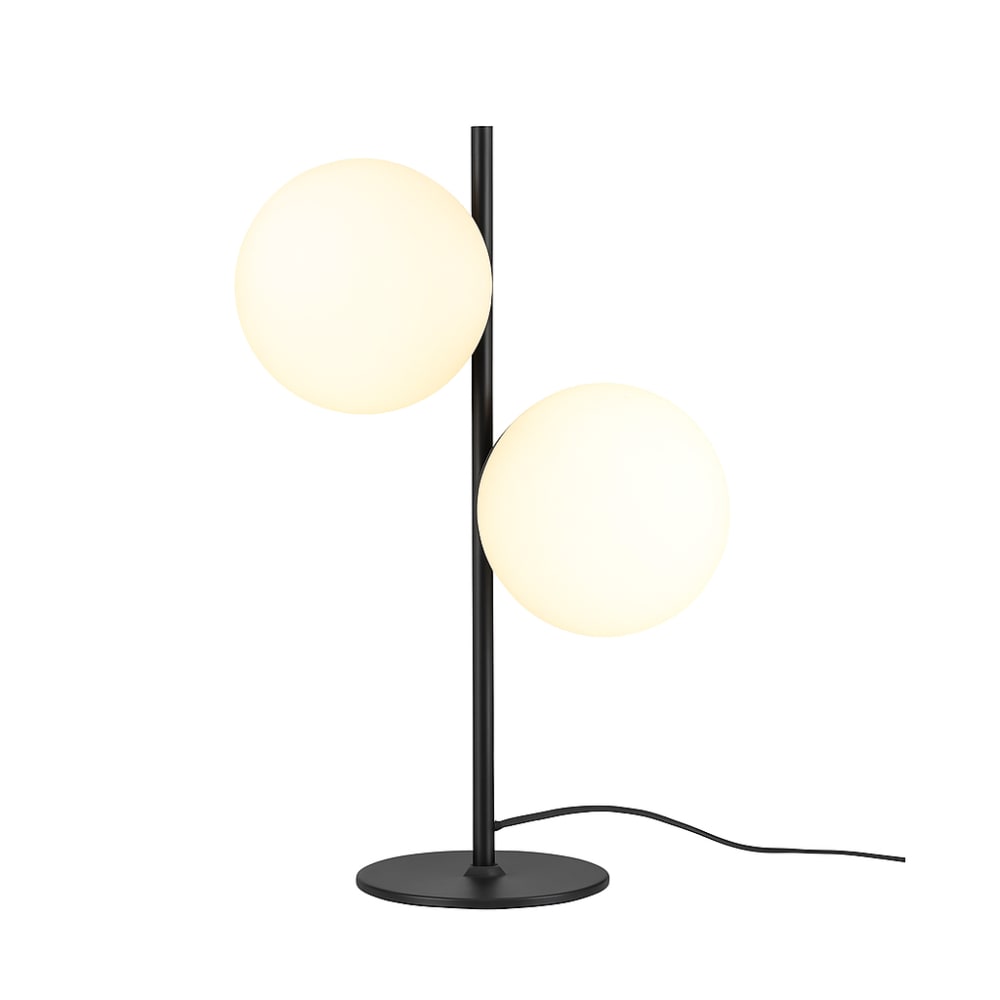 ZMH Tischlampe Eisen Glas 21,5x15x45cm Schwarz E27 style modern Schwarz Stahl