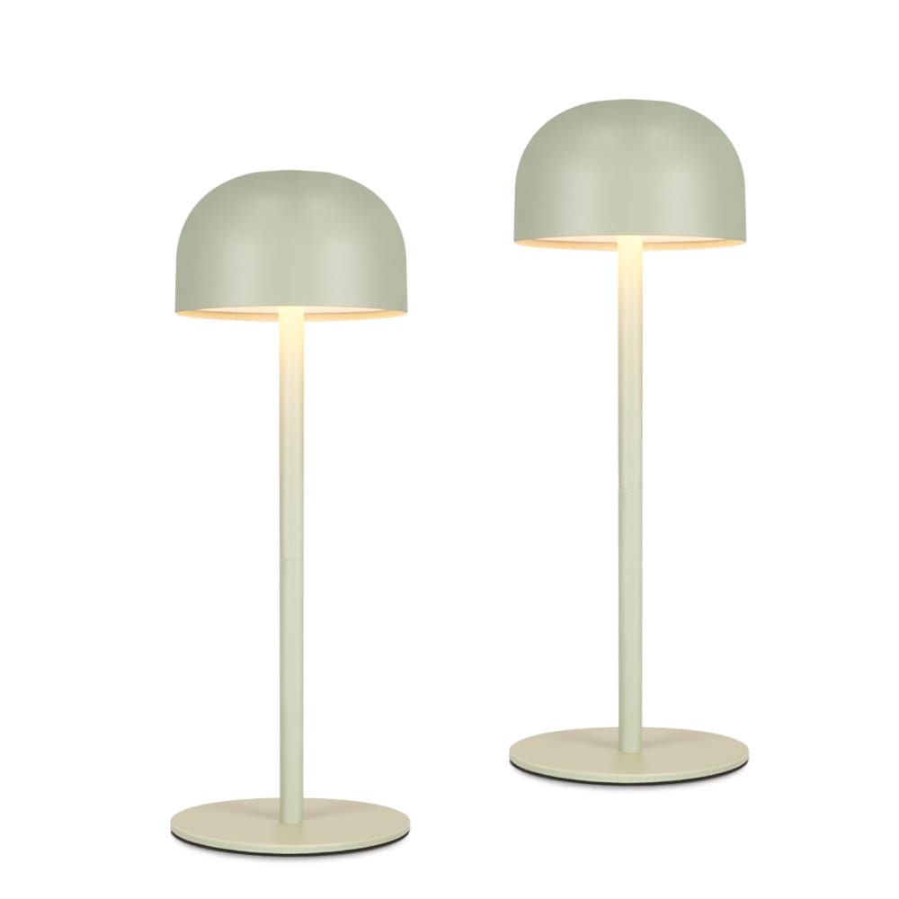 ZMH Tischlampe Eisen 9x9x25cm Höhenverstellbar Grün LED 2er-Set style modern Grün Stahl