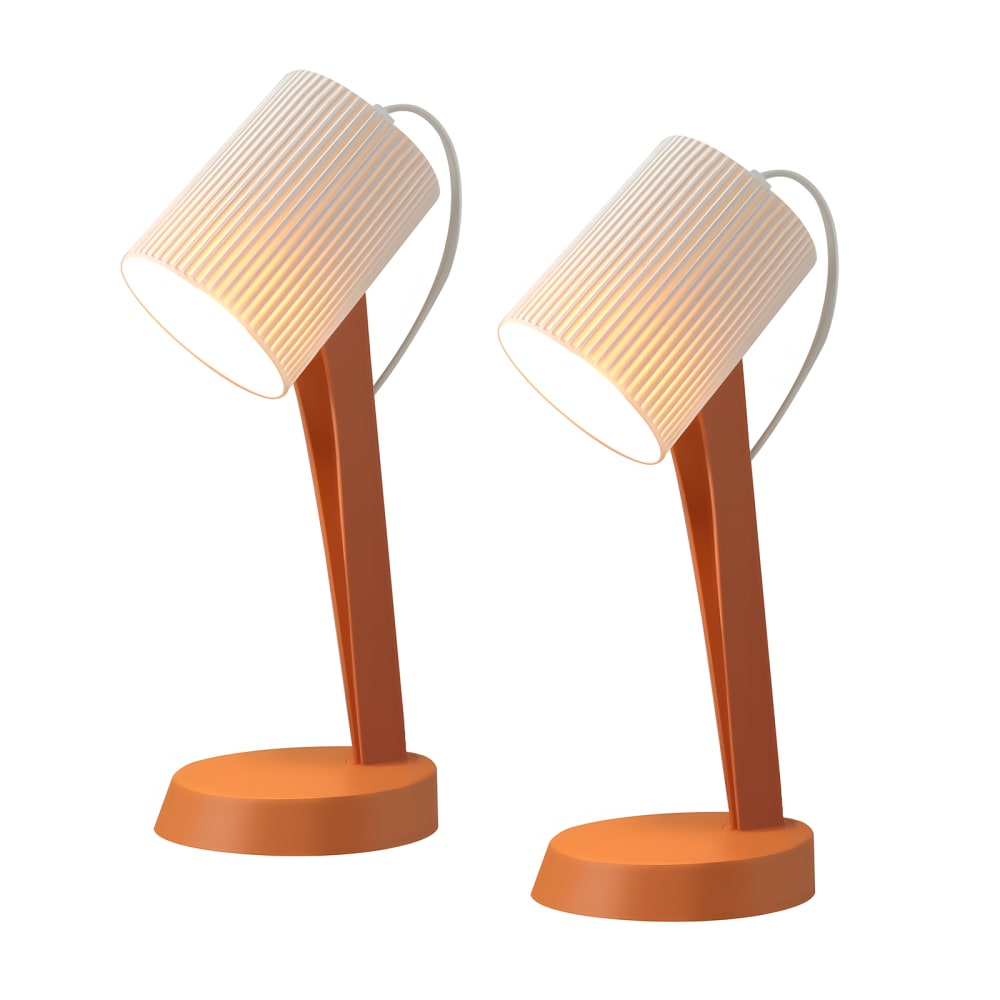 ZMH Tischlampe Kunststoff 19,5x10x37,4cm Orange E14 2er-Set style modern orange Pc - Polycarbonat