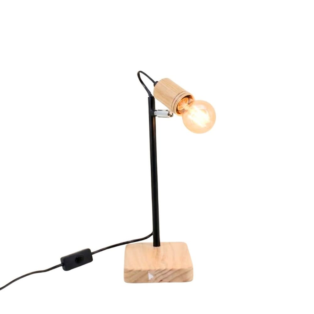 Lampe de bureau en fer et bois 32cm