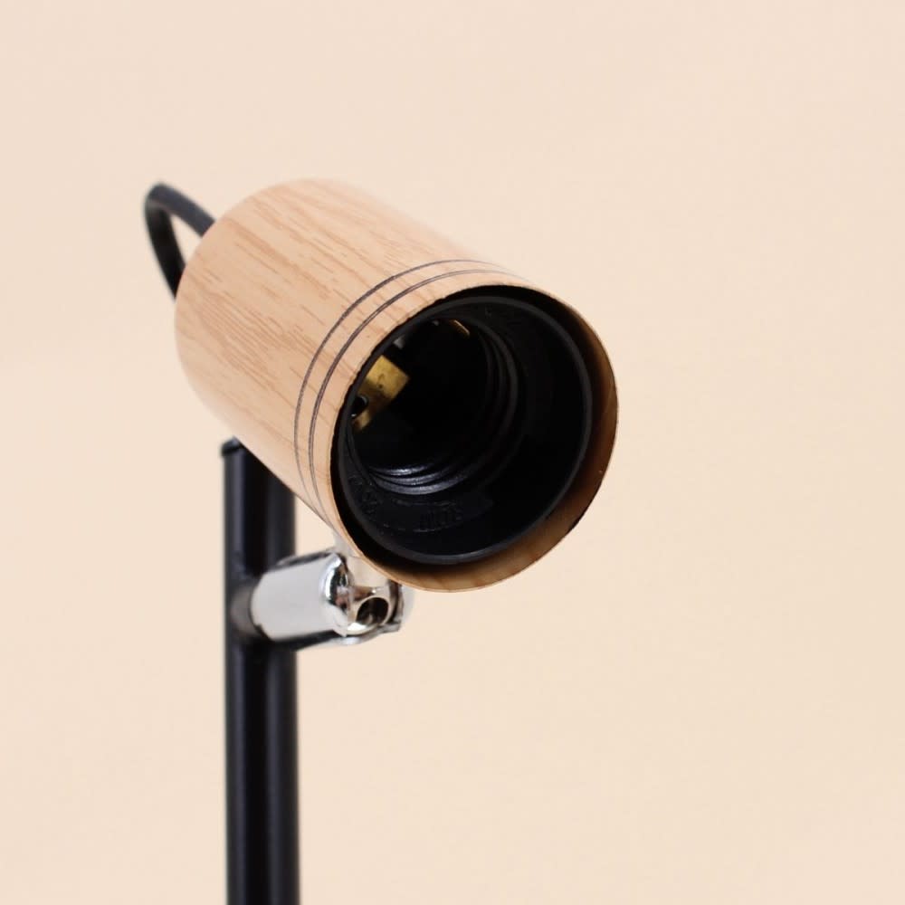 Lampe de bureau en fer et bois 32cm — vue 3