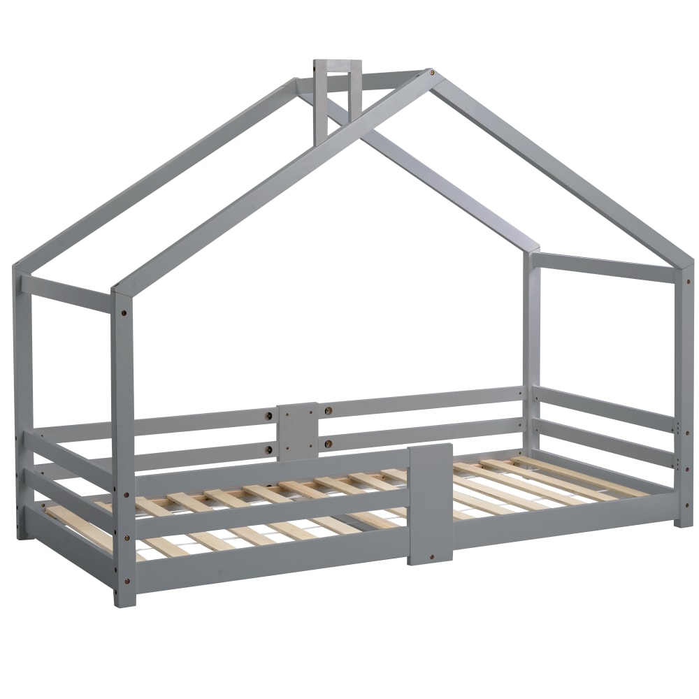 Kinderbett Hausform 90x200 cm grau, Sicherheit - Maisons Du Monde