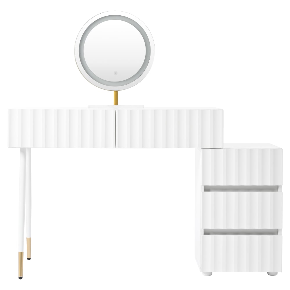 Coiffeuse blanche, miroir