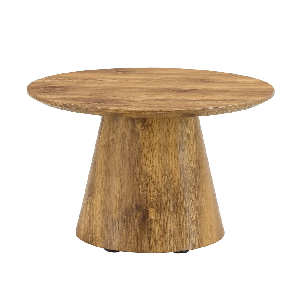 Table basse ronde en bois d'ingénierie, marron clair