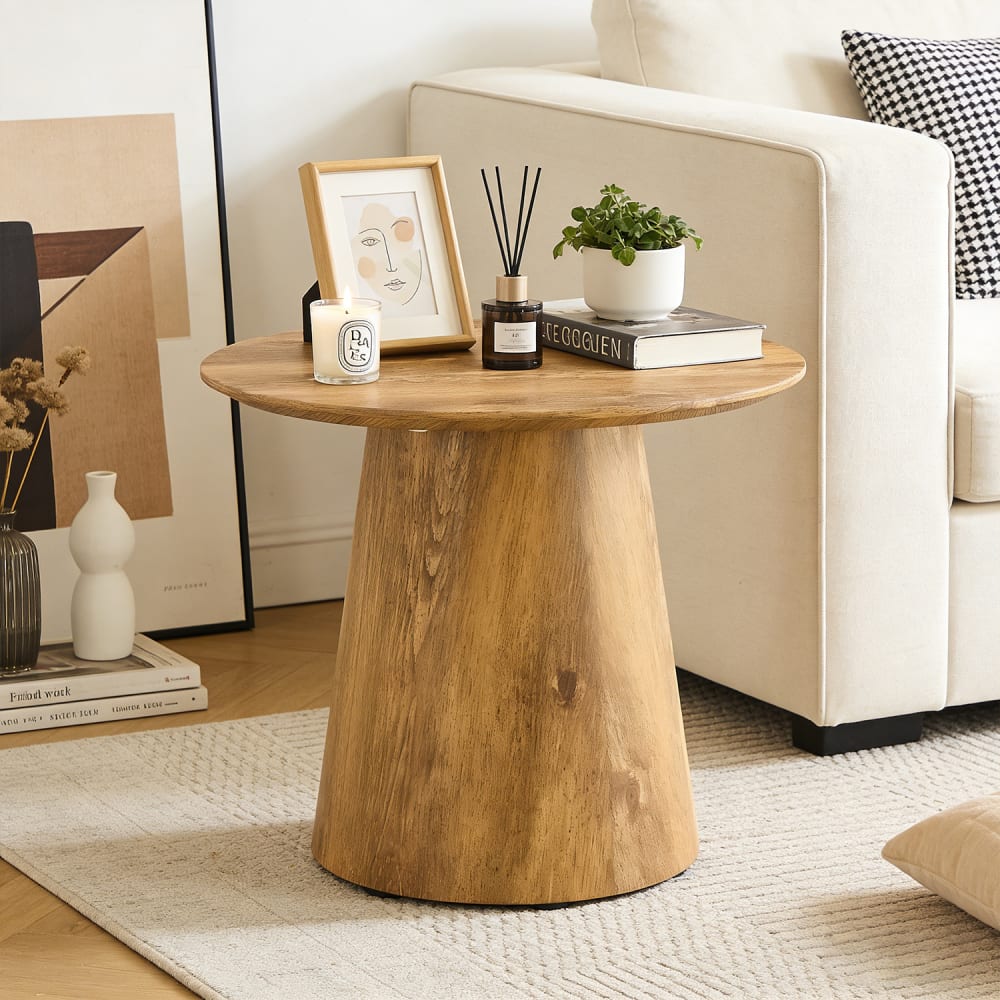 Runder Beistelltisch, Design-Sofaenden, aus Holzwerkstoff -
