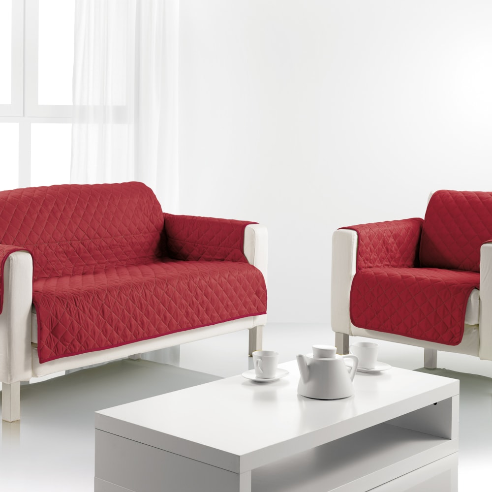 Protège Canapé 2 places en polyester rouge 179 x 223 Protège Canapé 2 places en polyester rouge 179 x 223