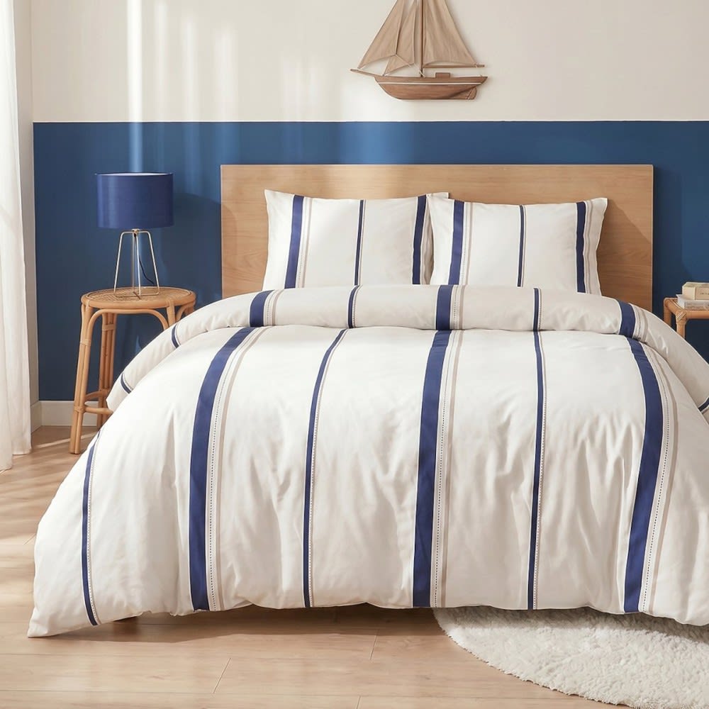 Parure de couette 100% coton 57 fils imprimée 260x240cm 2 taies