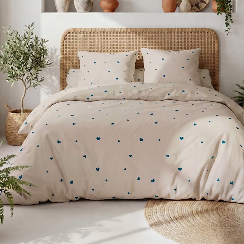 Parure de couette 100% coton 57 fils imprimée 240x220cm 2 taies