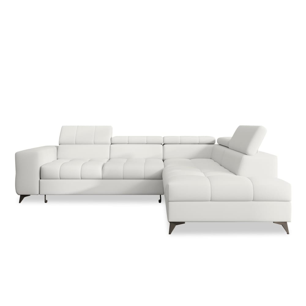 Canapé d'angle droit convertible 6 places blanc Canapé d'angle droit convertible 6 places blanc