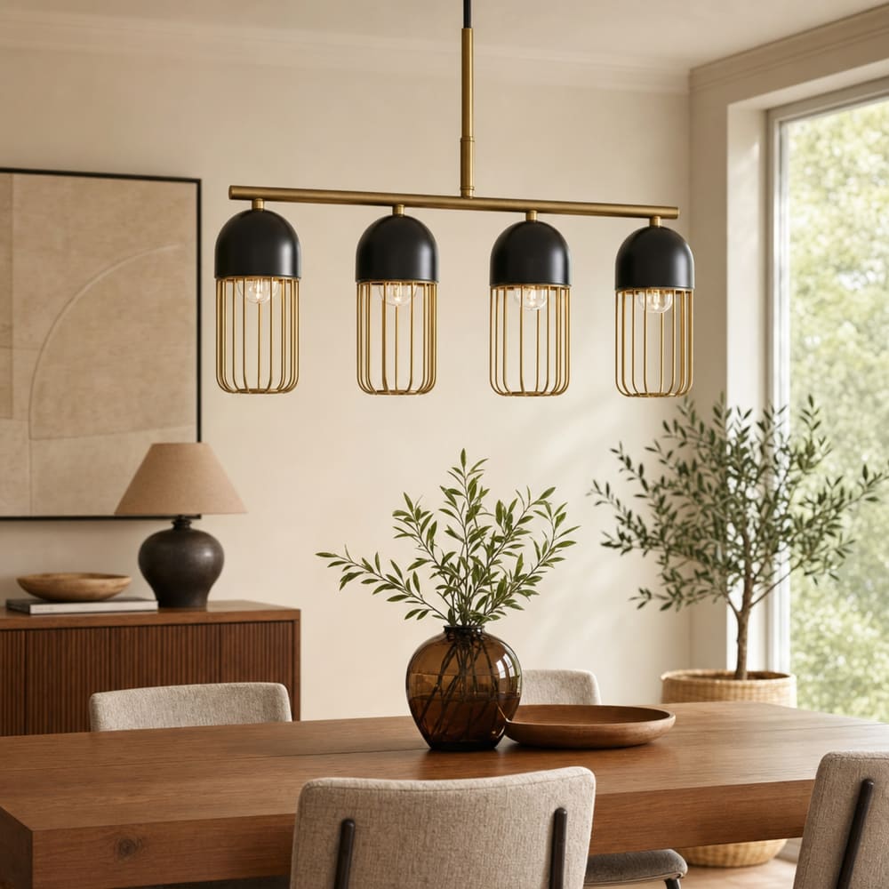 Plafonnier en acier noir 60x11x26 cm — vue 3
