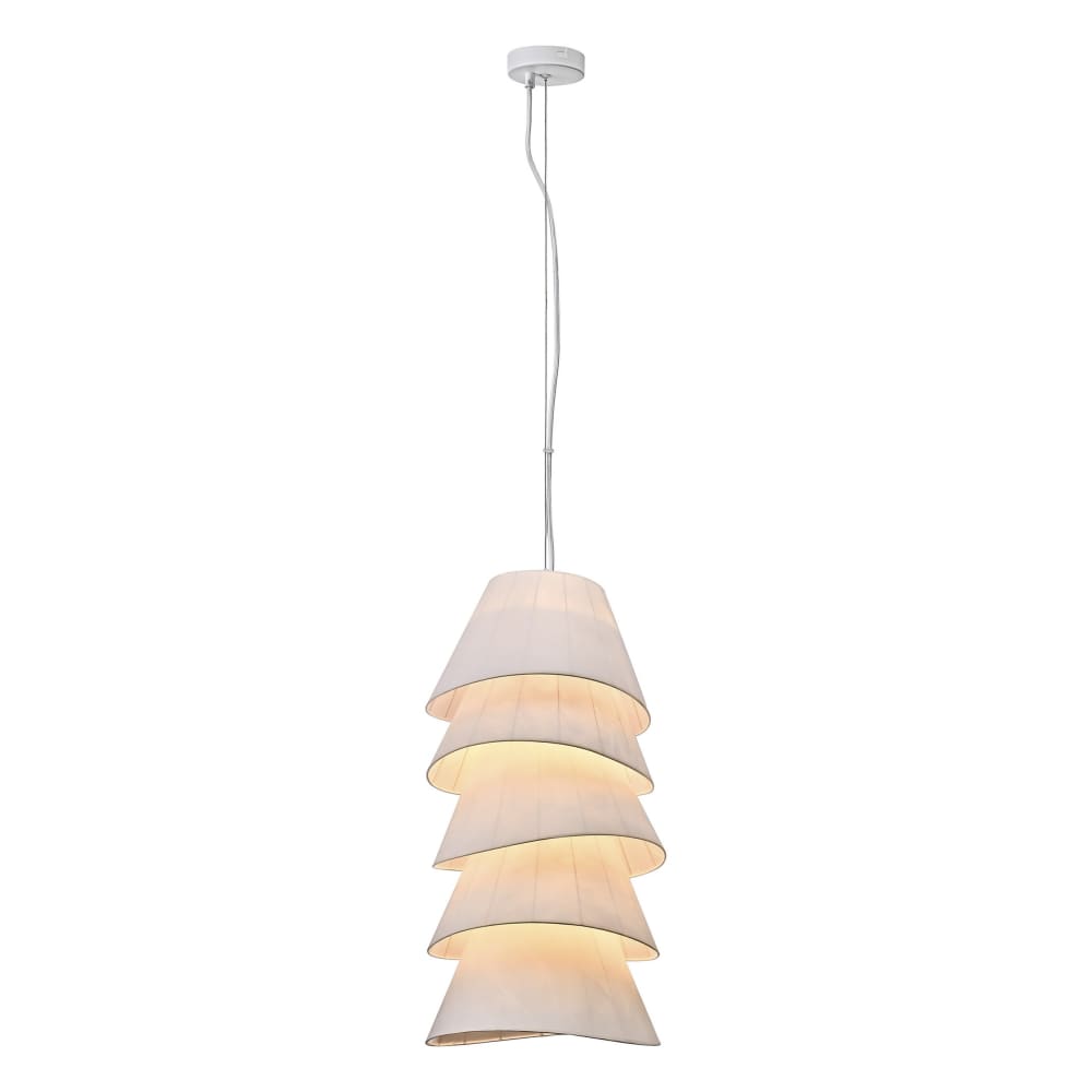 Plafonnier avec 5 abat-jour en polyester beige 47x47x98 cm — vue 4