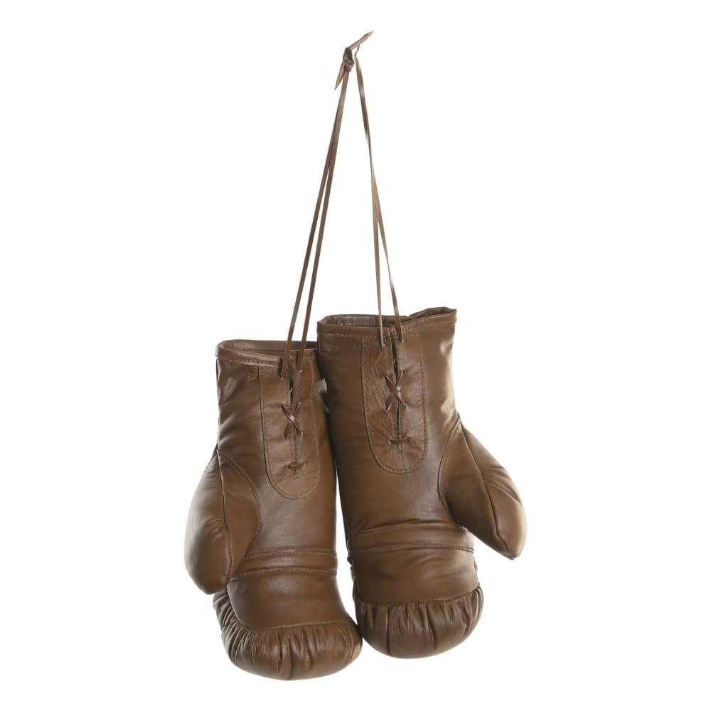 Lot 2 gants de boxe en cuir marron 31x18x16 cm — vue 3