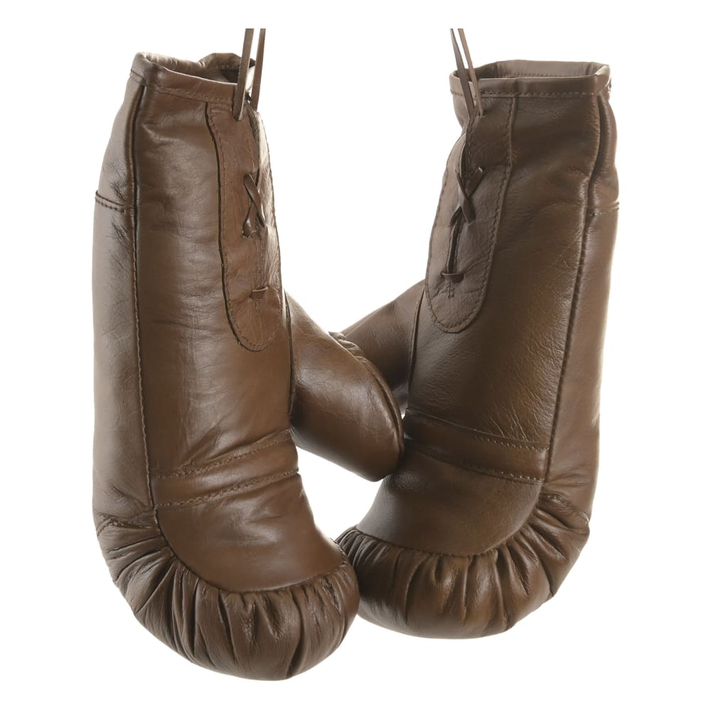 Lot 2 gants de boxe en cuir marron 31x18x16 cm — vue 4
