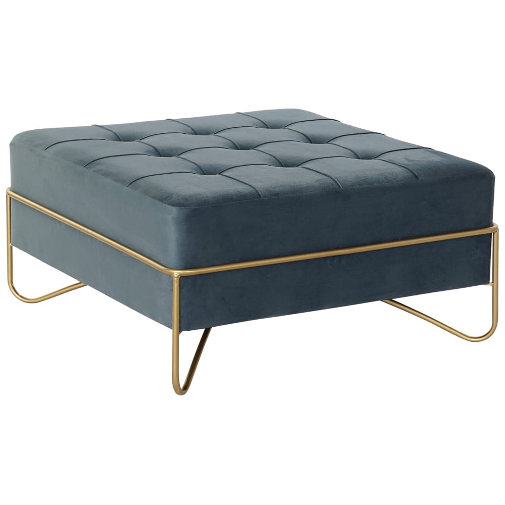 Banquette en polyester et acier bleu 80x80x42 cm