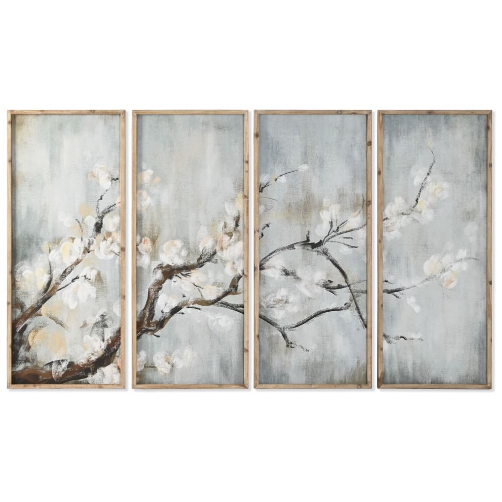 Ensemble de 4 tableaux cerisier en sapin bleu 200x2x120 cm — vue 3