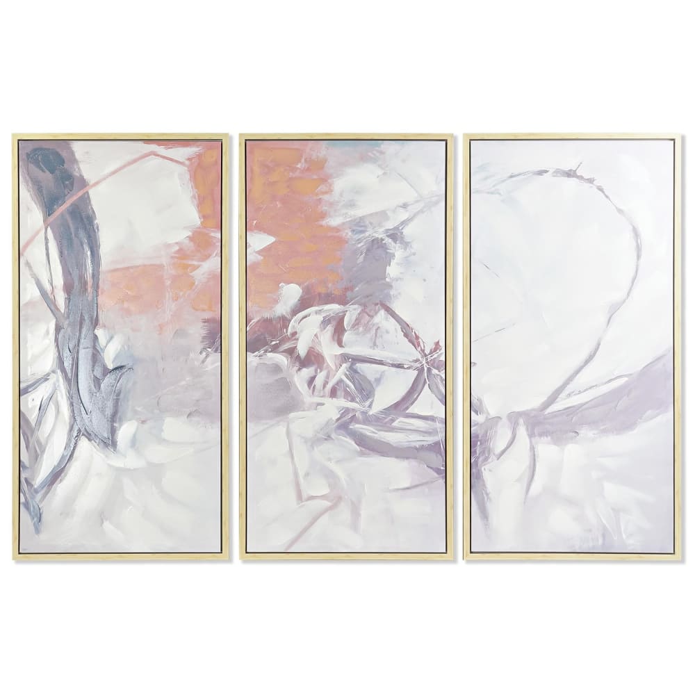 Ensemble de 3 tableaux abstraits sur tissu multicolore 180x4x120 cm — vue 3