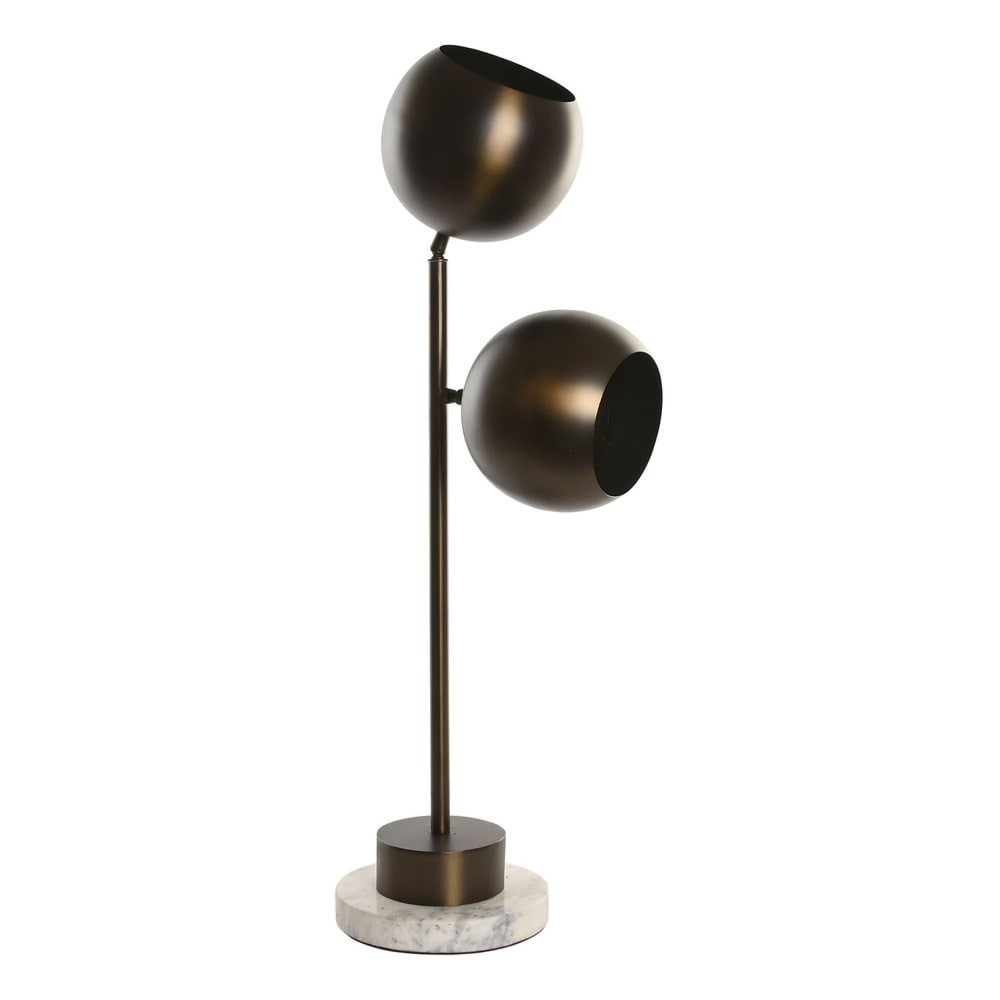 Lampe en acier et marbre cuivre 20x27x80 cm