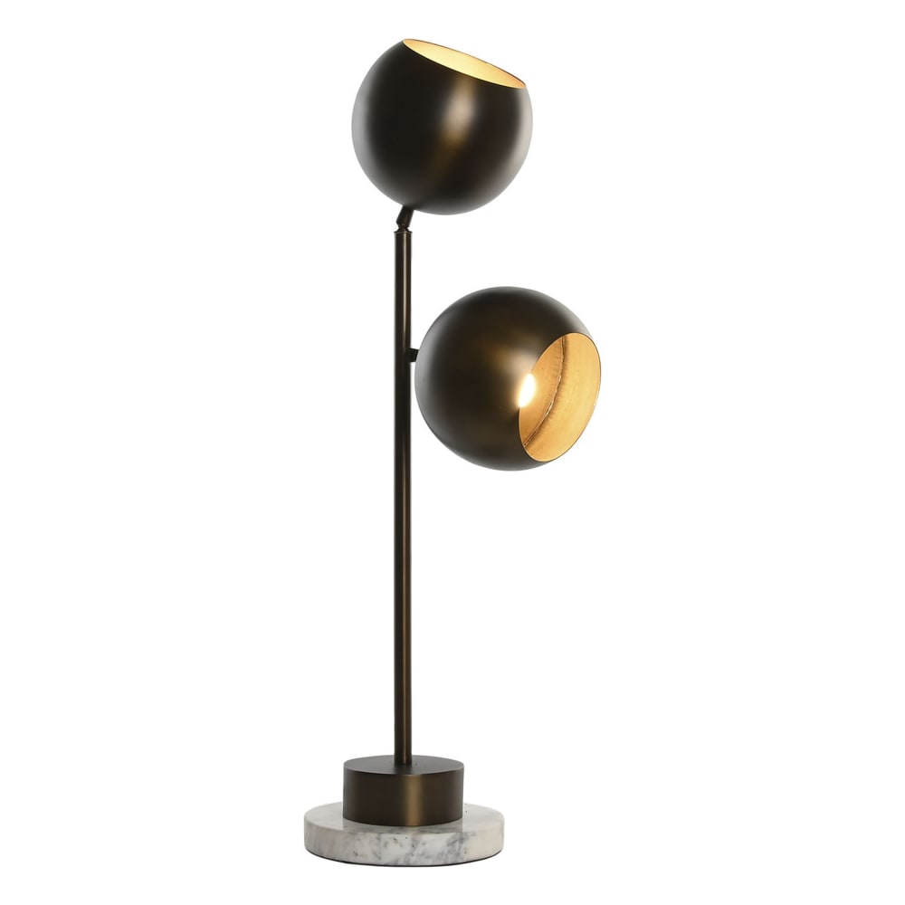 Lampe en acier et marbre cuivre 20x27x80 cm — vue 4