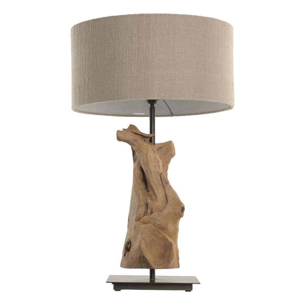 Lampe en teck et fer marron 45x45x72 cm — vue 3