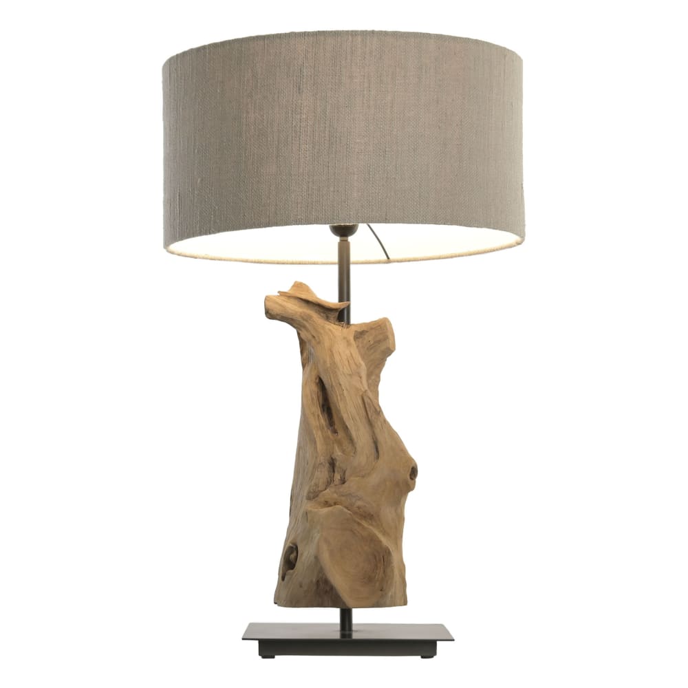 Lampe en teck et fer marron 45x45x72 cm — vue 4
