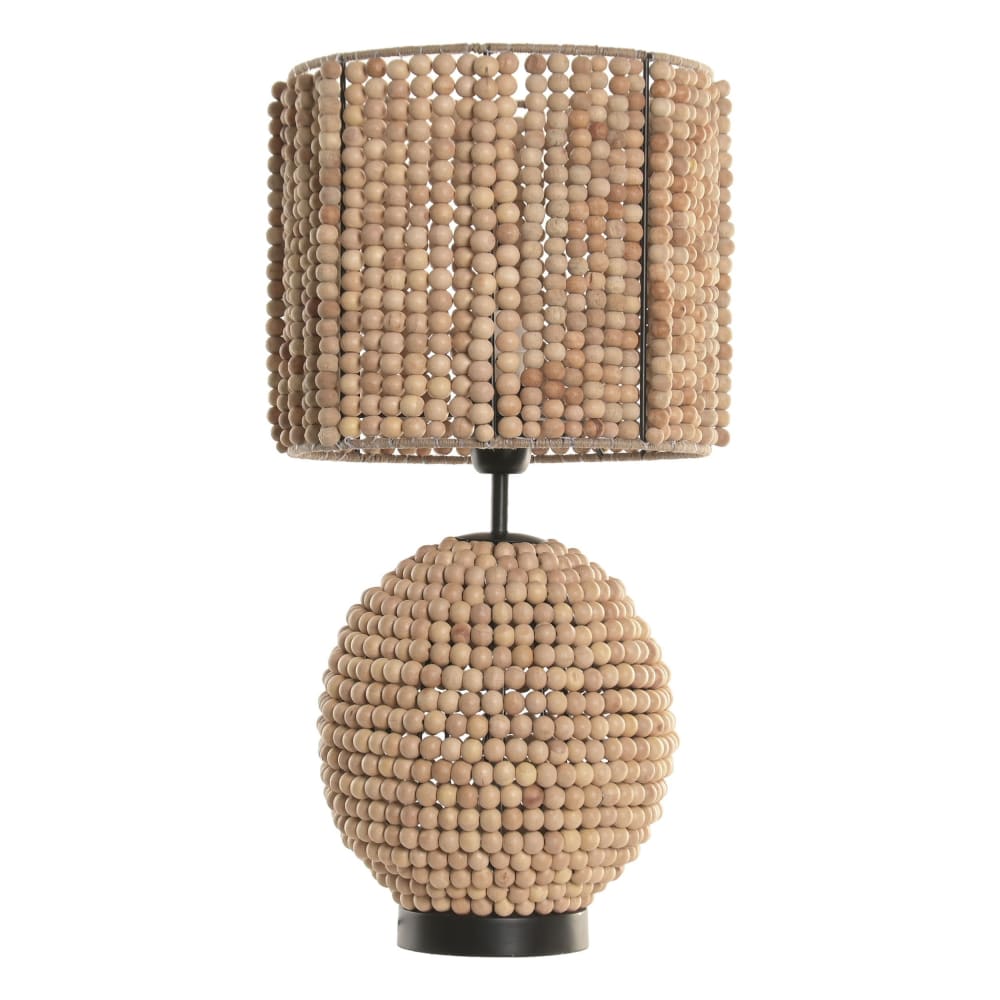 Lampe en bois et acier marron 28x28x56 cm — vue 3