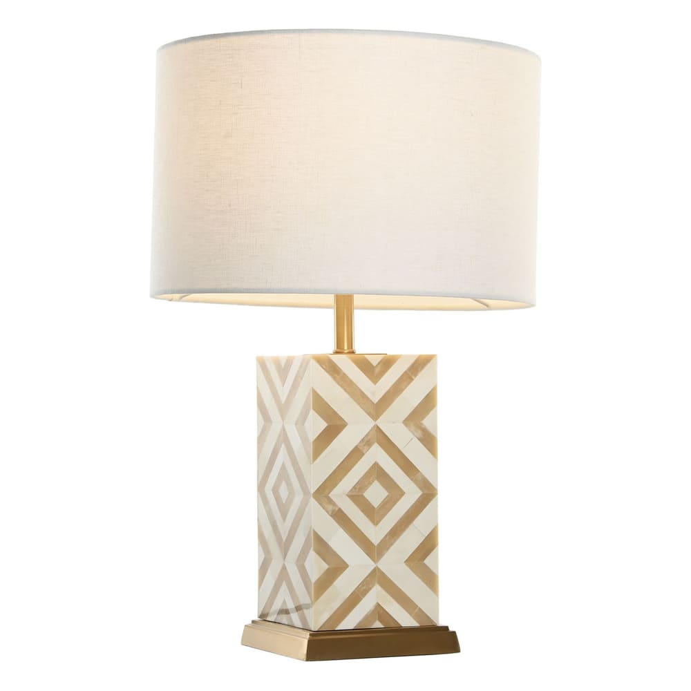 Lampe en laiton et nacre doré 36x36x45 cm — vue 4