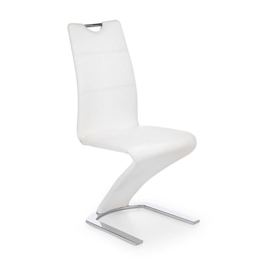 MSO Weißer Designerstuhl mit U-förmigem Bein style modern Weiß Öko-Tex Zertifikat Leder