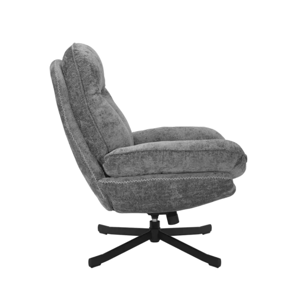 Fauteuil pivotant à 360° moelleux en tissu de polyester gris