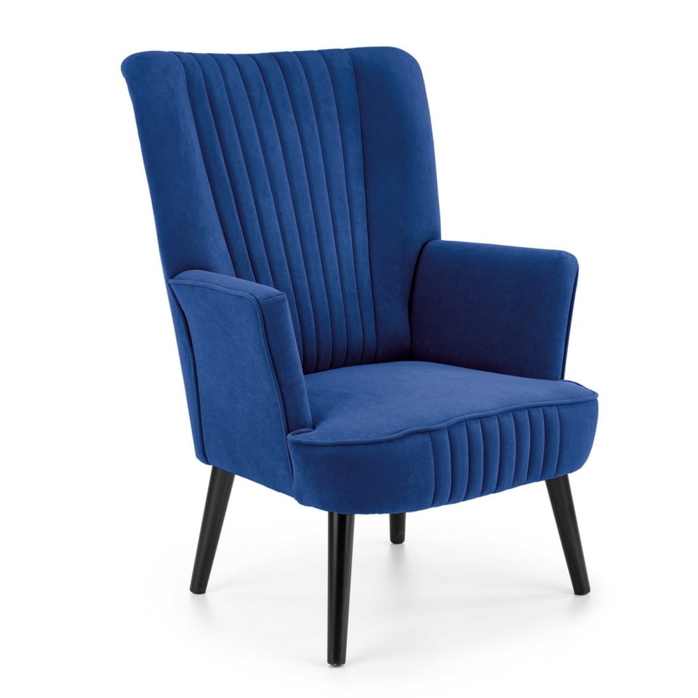 Fauteuil bleu dossier - noirs