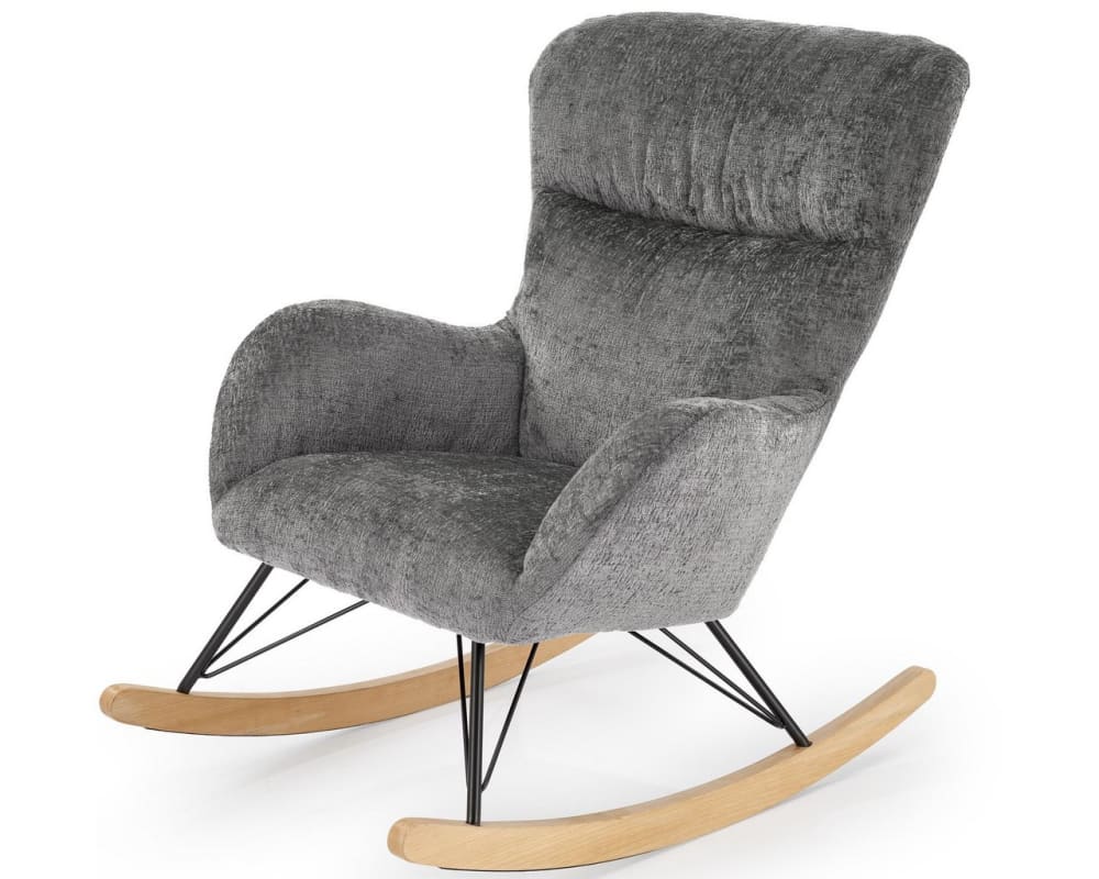 Rocking chair en tissu - bois