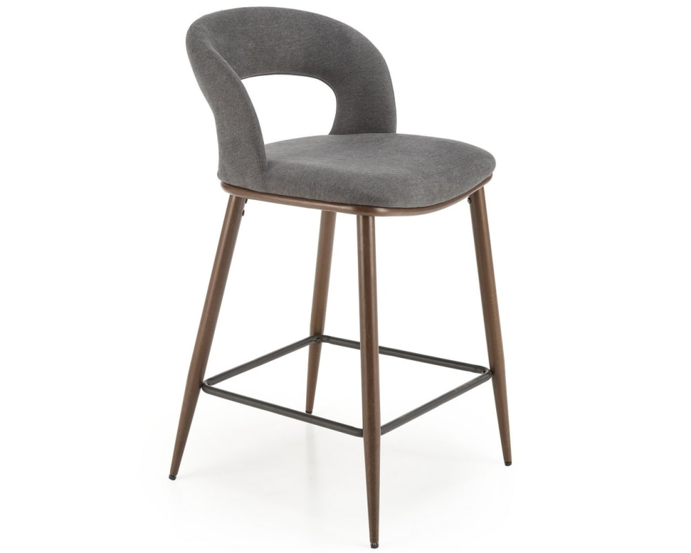 chaise de bar en tissu - gris