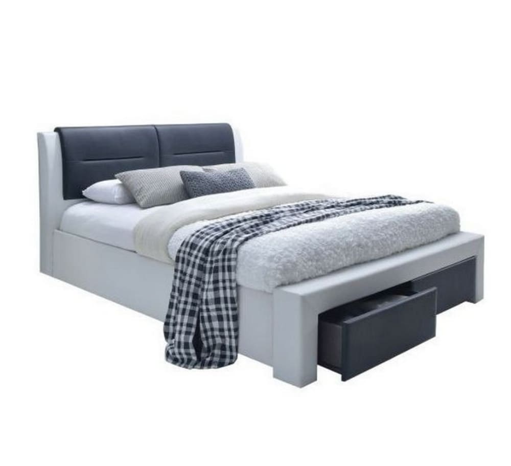 Lit noir avec sommier coffre 160x200cm Lit noir avec sommier coffre 160x200cm