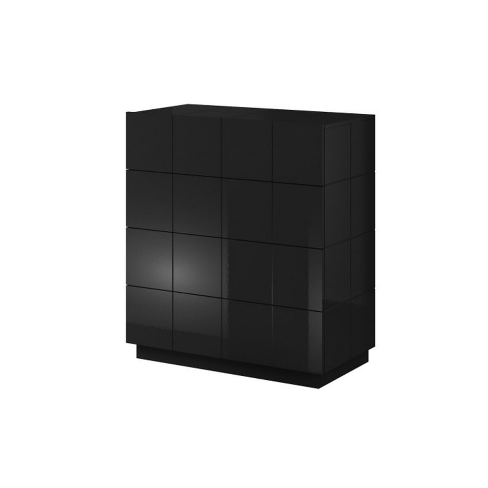 MSO Designer-Kommode in glänzendem Schwarz LED optional style modern Schwarz Holz