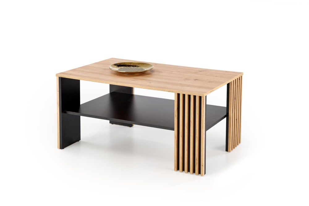 Table basse bicolore  aspect chêne noire 110 x 65cm