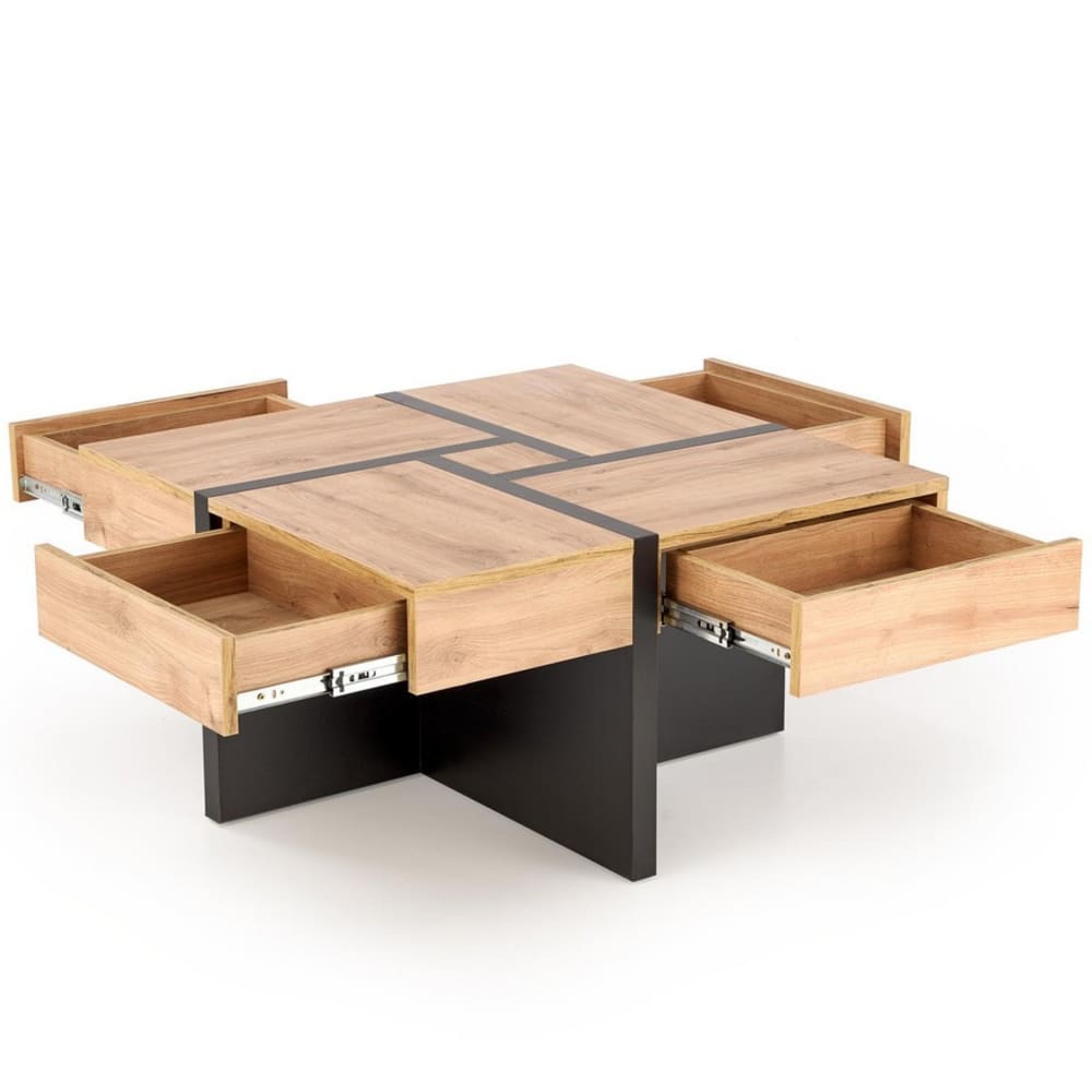 Designer-Couchtisch in Braun mit 4 Schubladen - Maisons Du Monde