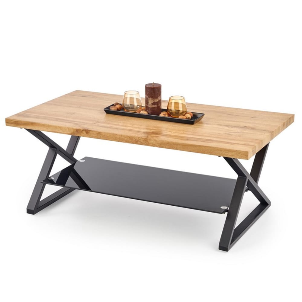 Table basse aspect chêne