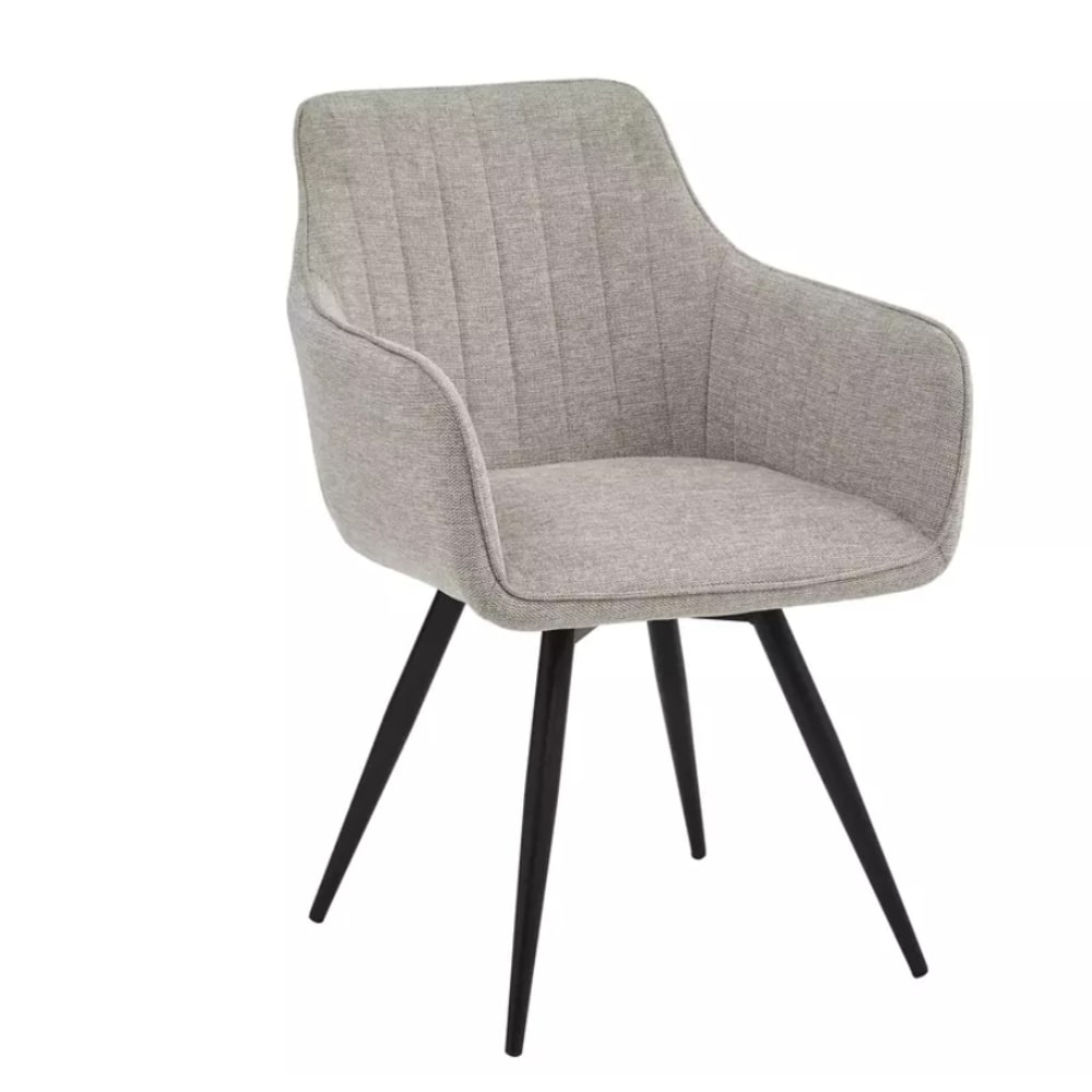 MSO Stuhl aus grauem Stoff, um 180° drehbar, mit mattschwarzer Struktur style modern - Stoff