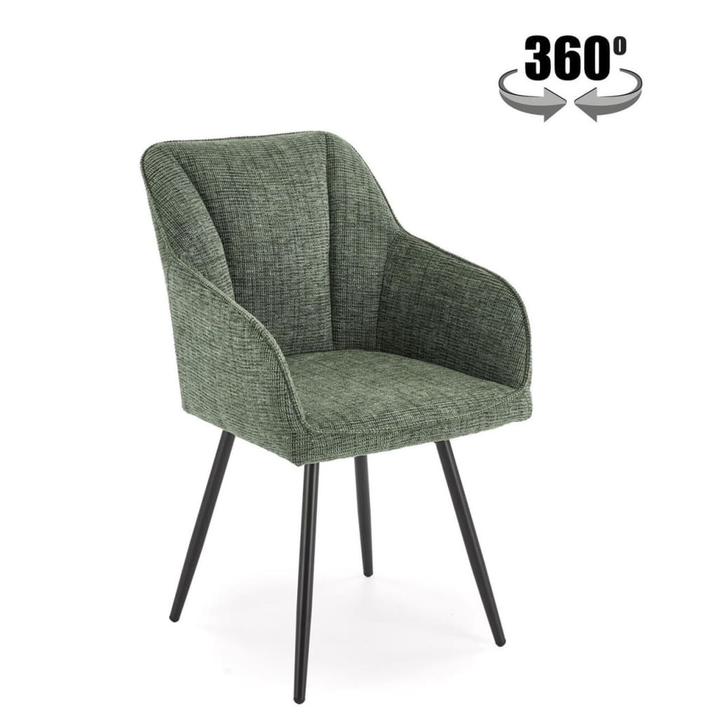 MSO Designer-Drehstuhl aus olivgrünem Stoff mit schwarzen Metallbeinen style industrial - Stoff