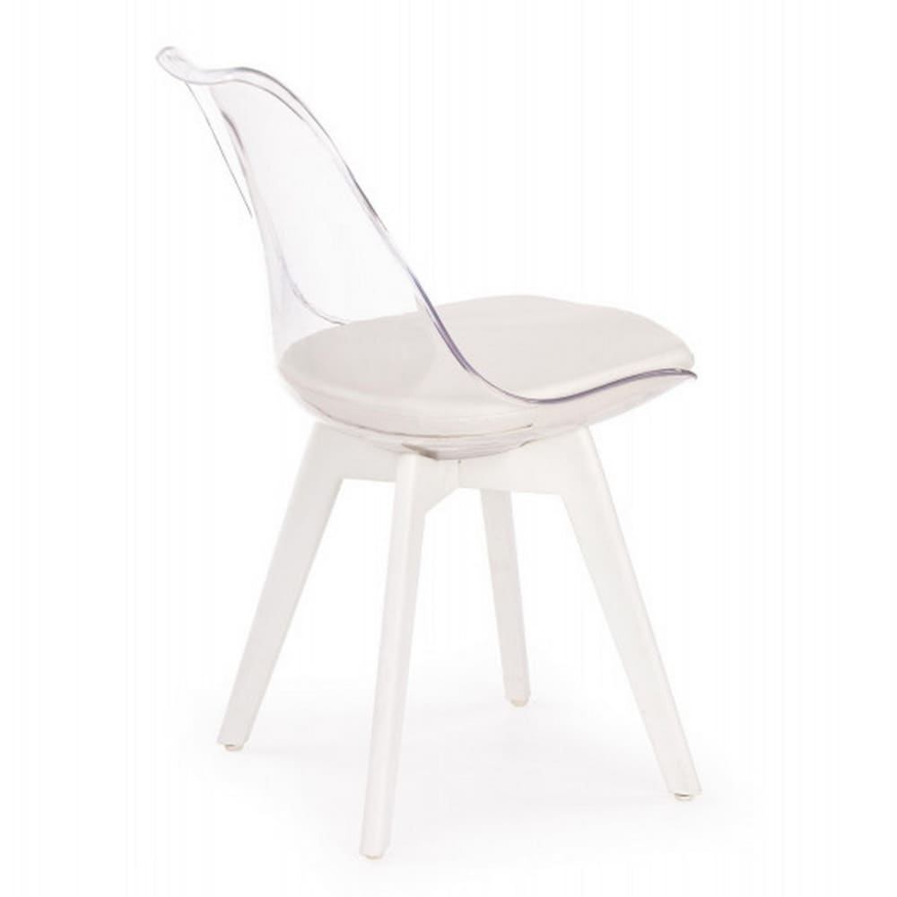 Skandinavischer Stuhl mit weißer Sitzfläche - Maisons Du Monde