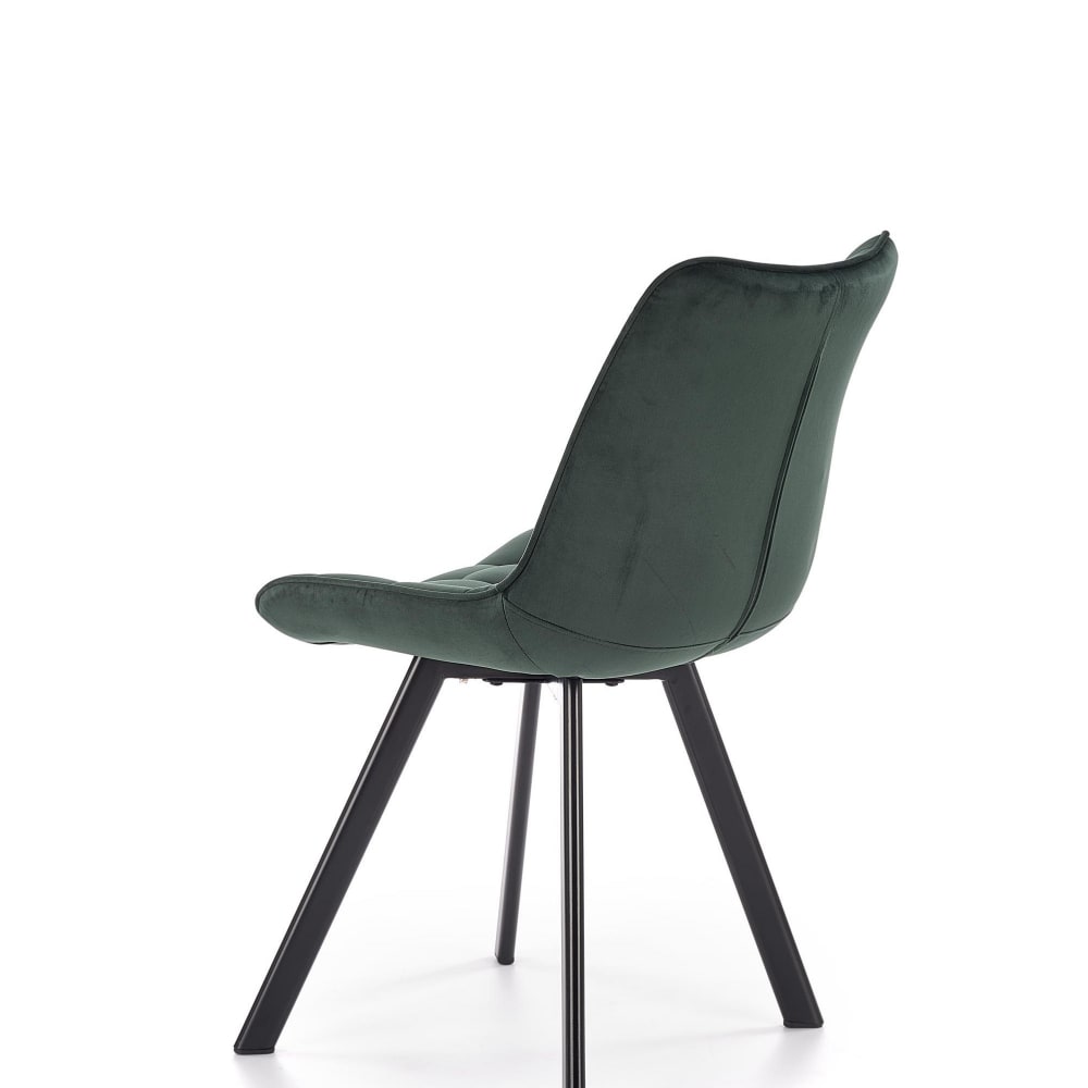 Moderner Stuhl aus dunkelgrünem Polyester-Samt - Maisons Du Monde