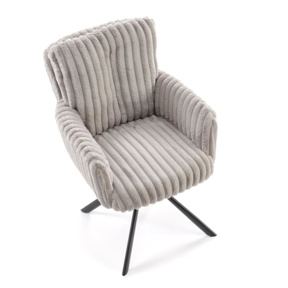 Grauer Stuhl mit Holzgestell, 93 x 62 x 68 cm - Maisons Du Monde
