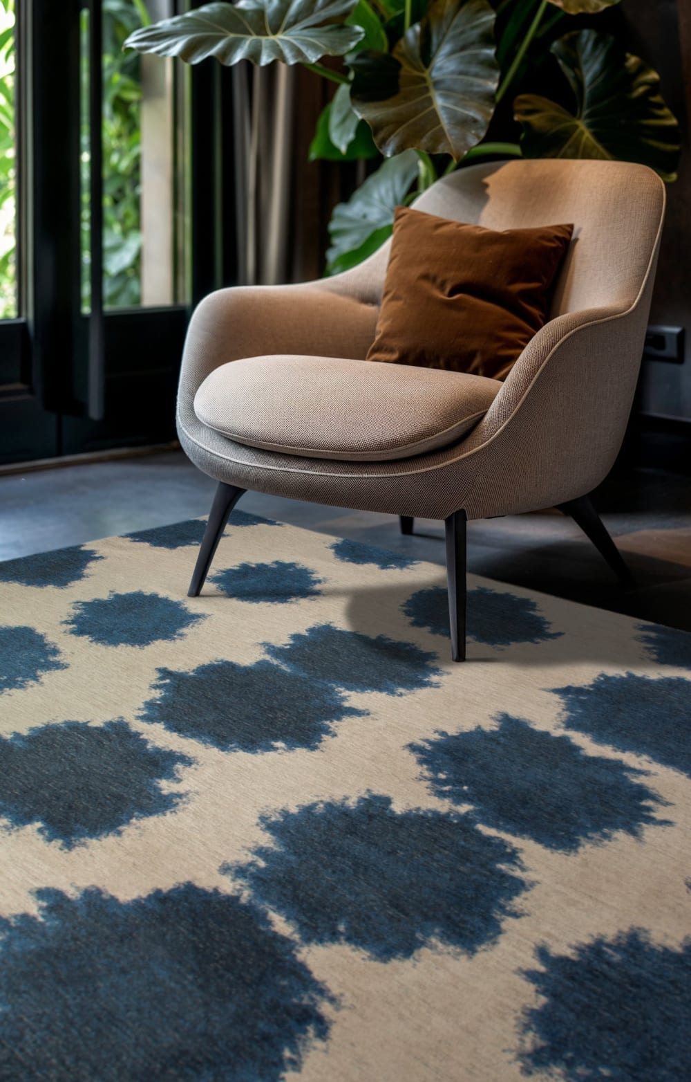 Novatrend Wohnzimmer- und Schlafzimmerteppich modern flachgewebt BULLET style modern Blau Öko-Tex Zertifikat Pes - Polyester
