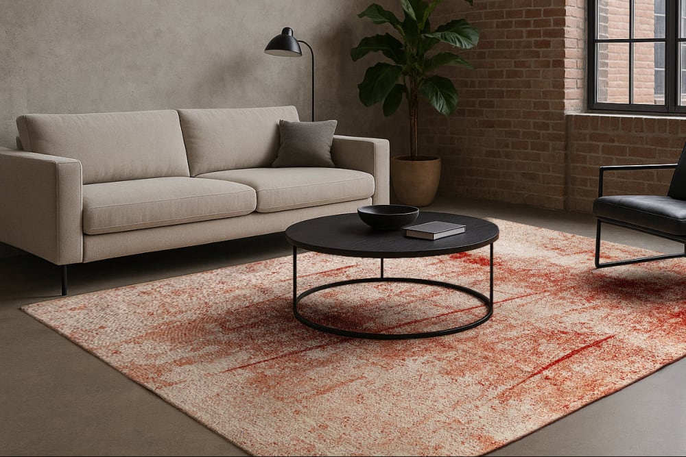 Novatrend Wohn- und Schlafzimmerteppich flachgewebt BACKY style modern Rot Öko-Tex Zertifikat Pes - Polyester