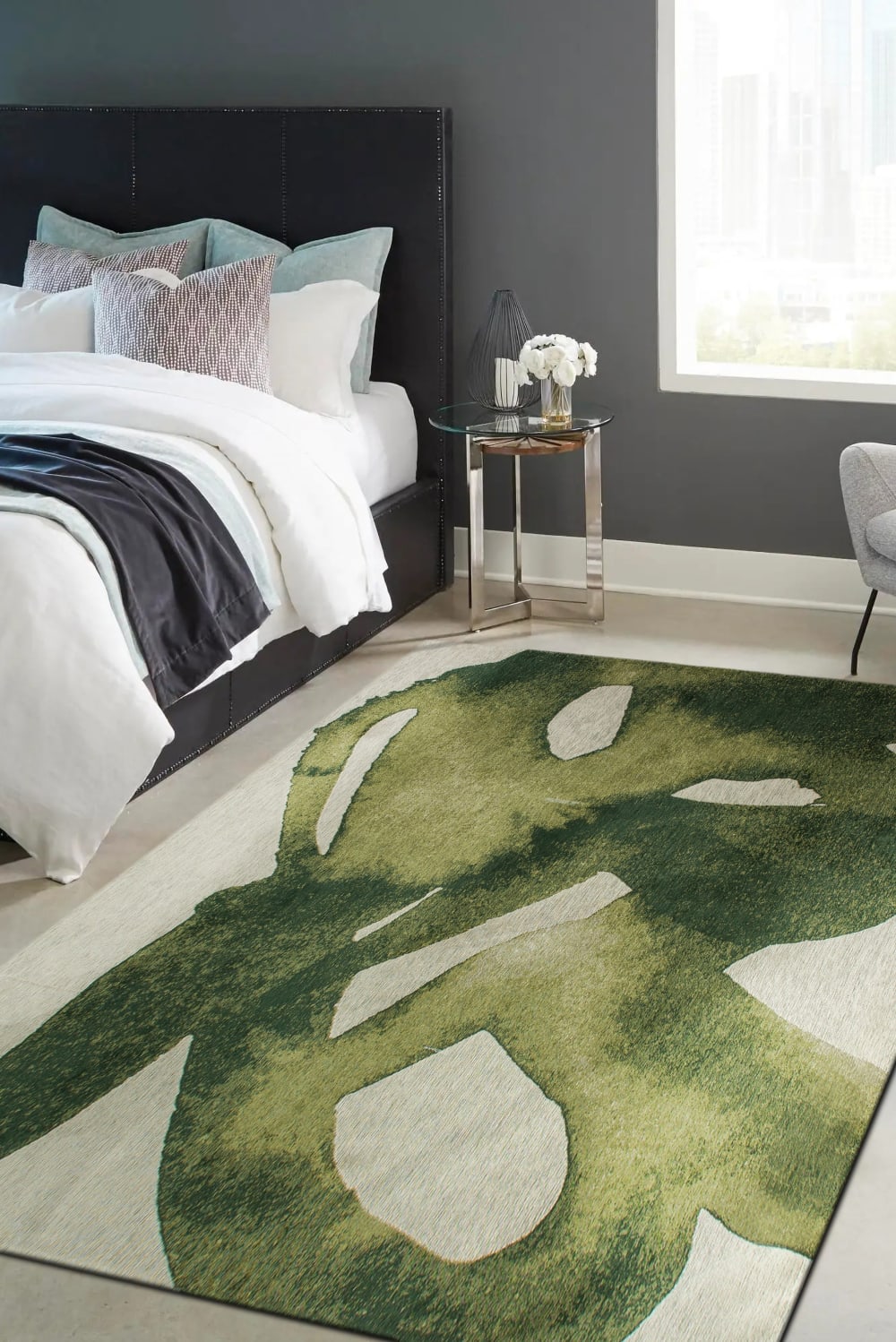 Novatrend Wohnzimmer- und Schlafzimmerteppich modern flachgewebt style modern Grün Öko-Tex Zertifikat Pes - Polyester