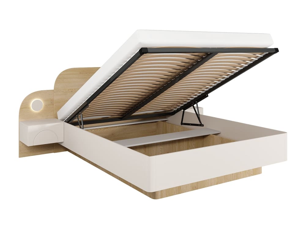 Lit coffre panneau de particule beige 160 x 200 Lit coffre panneau de particule beige 160 x 200
