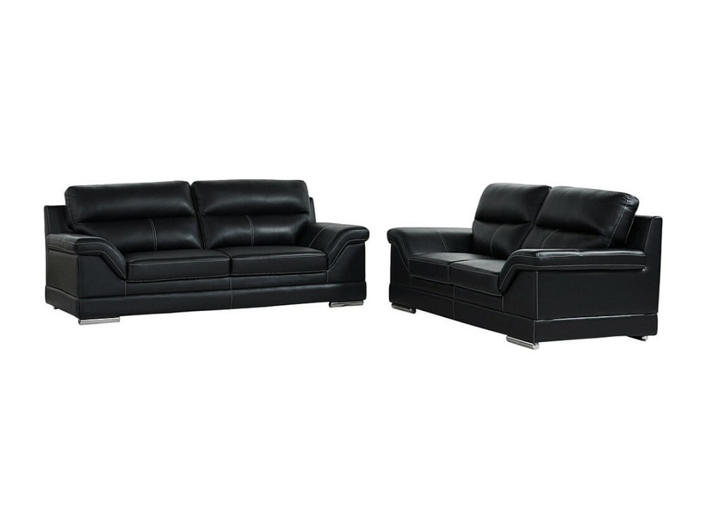Ensemble canapé cuir noir