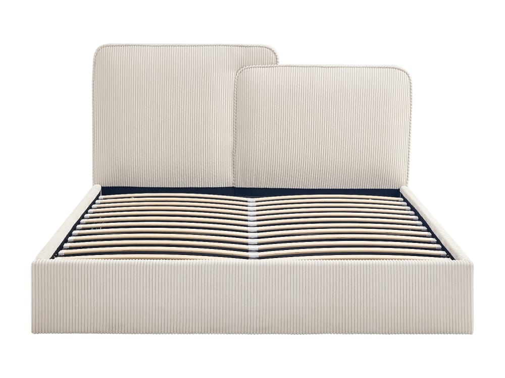 Lit coffre polyester beige 160 x 200