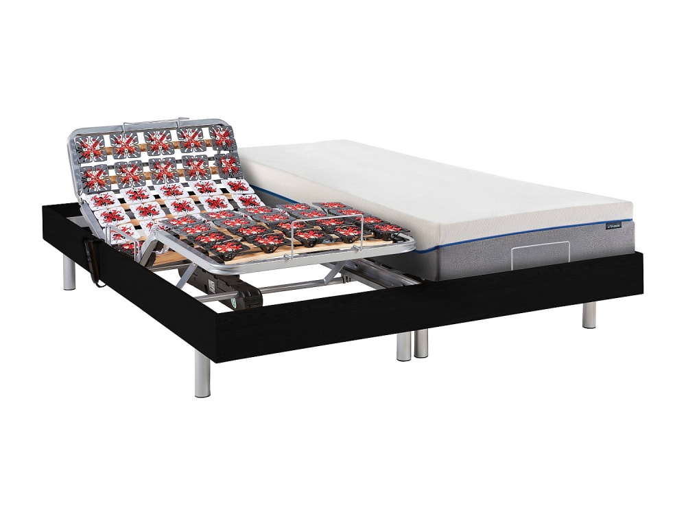Lit électrique mdf noir 2 x 80 x 200 Lit électrique mdf noir 2 x 80 x 200